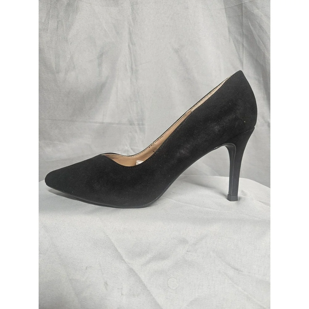 A New Day Womens Black Pointed Toe Pumps Faux Suede Stiletto Heels Size 6 NEW